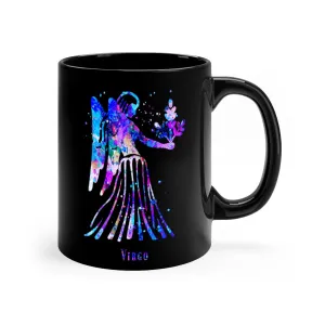 Virgo Zodiac Sign Black Mug 11oz