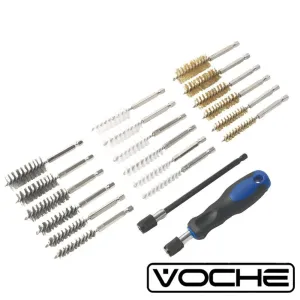 Voche® 20 Part 1/4" Hex Twist Wire Brush Part Cleaning Rust Cleaner Car Wheel