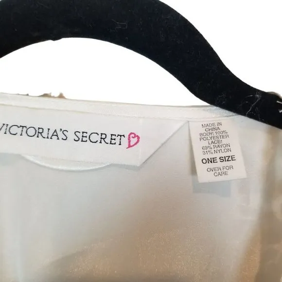 VTG Victoria's Secret Womens OS Ivory Lace Trim Be