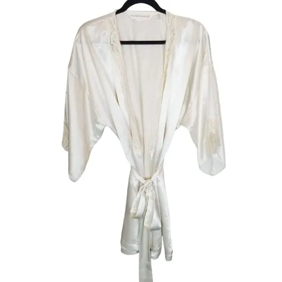VTG Victoria's Secret Womens OS Ivory Lace Trim Be