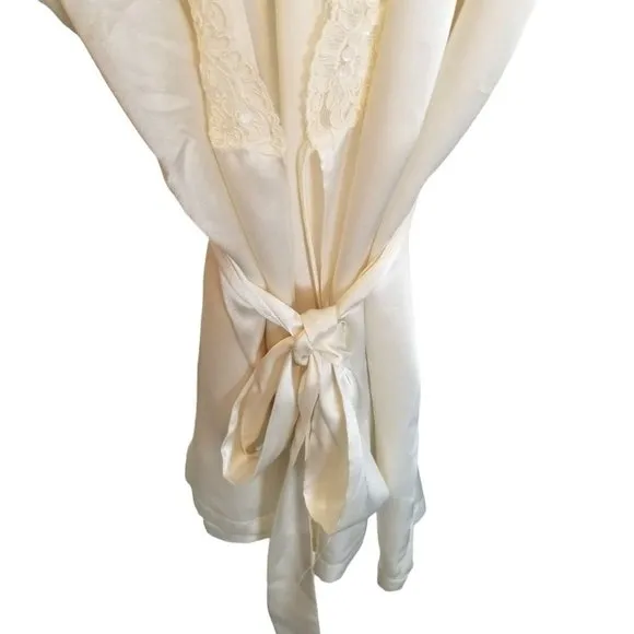 VTG Victoria's Secret Womens OS Ivory Lace Trim Be