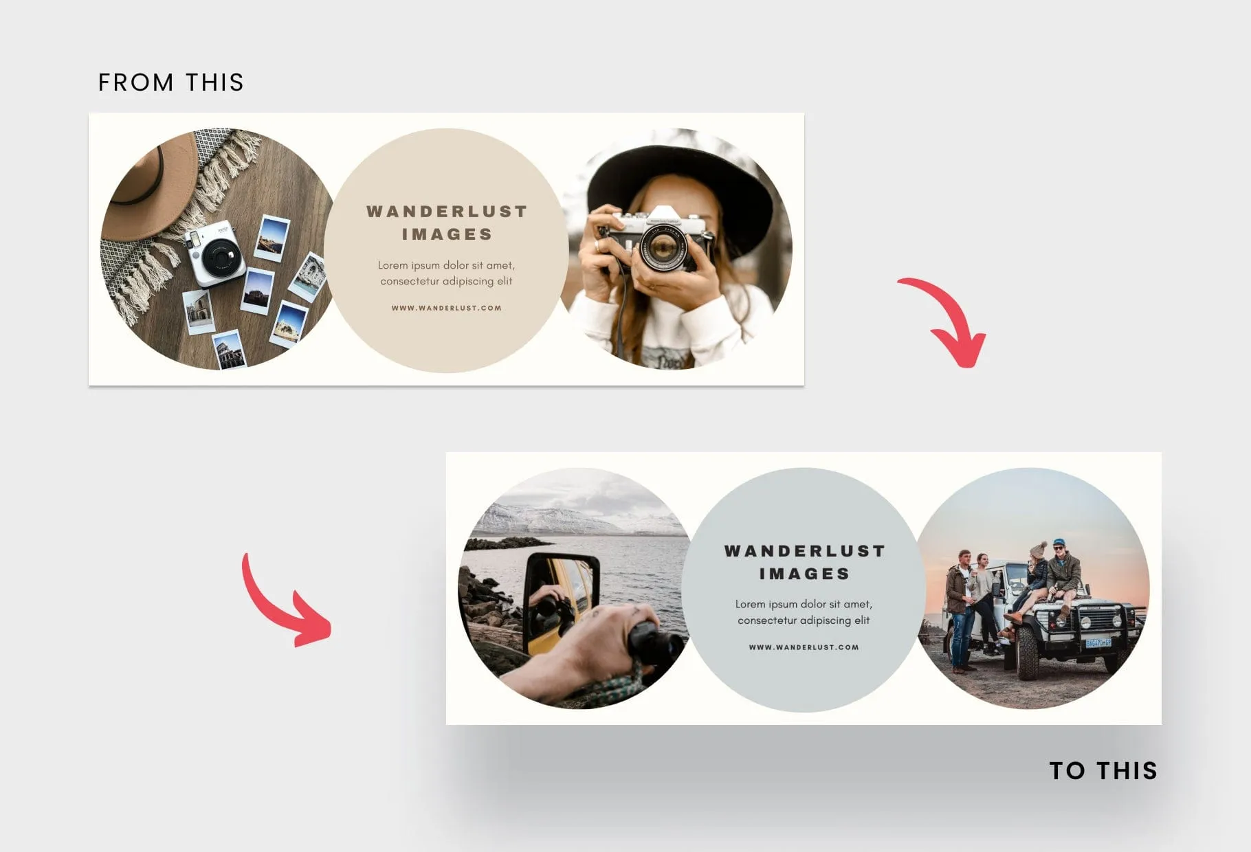 Wanderlust Images Facebook Cover for Photographers Editable Canva Template