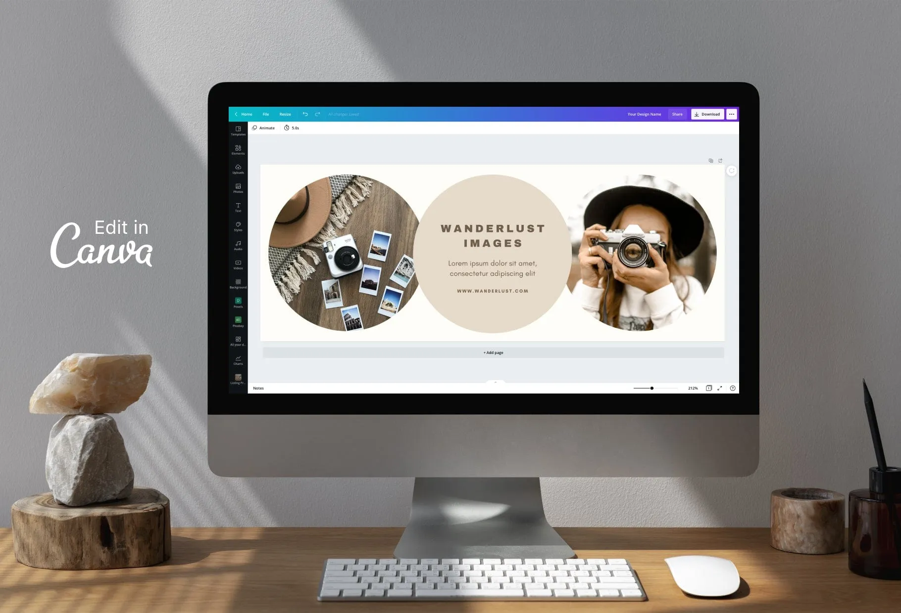 Wanderlust Images Facebook Cover for Photographers Editable Canva Template