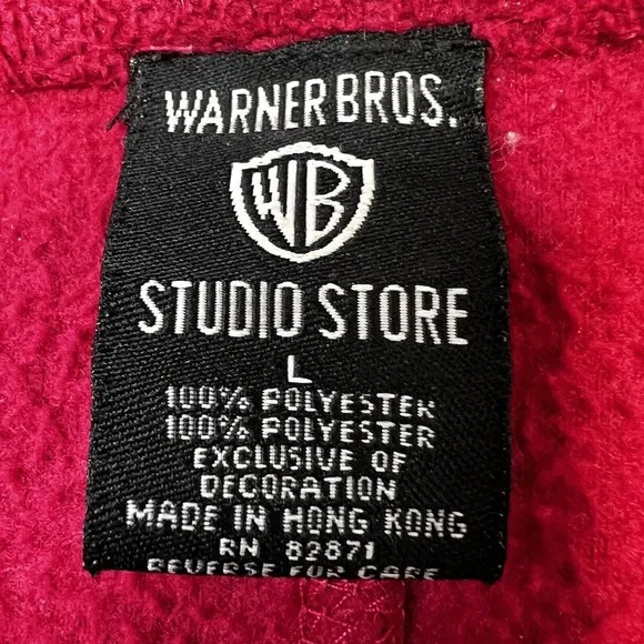 Warner Bros. Studio Store Vtg 90s Tom and Jerry Fushia Women’s Fleece Jacket Lrg