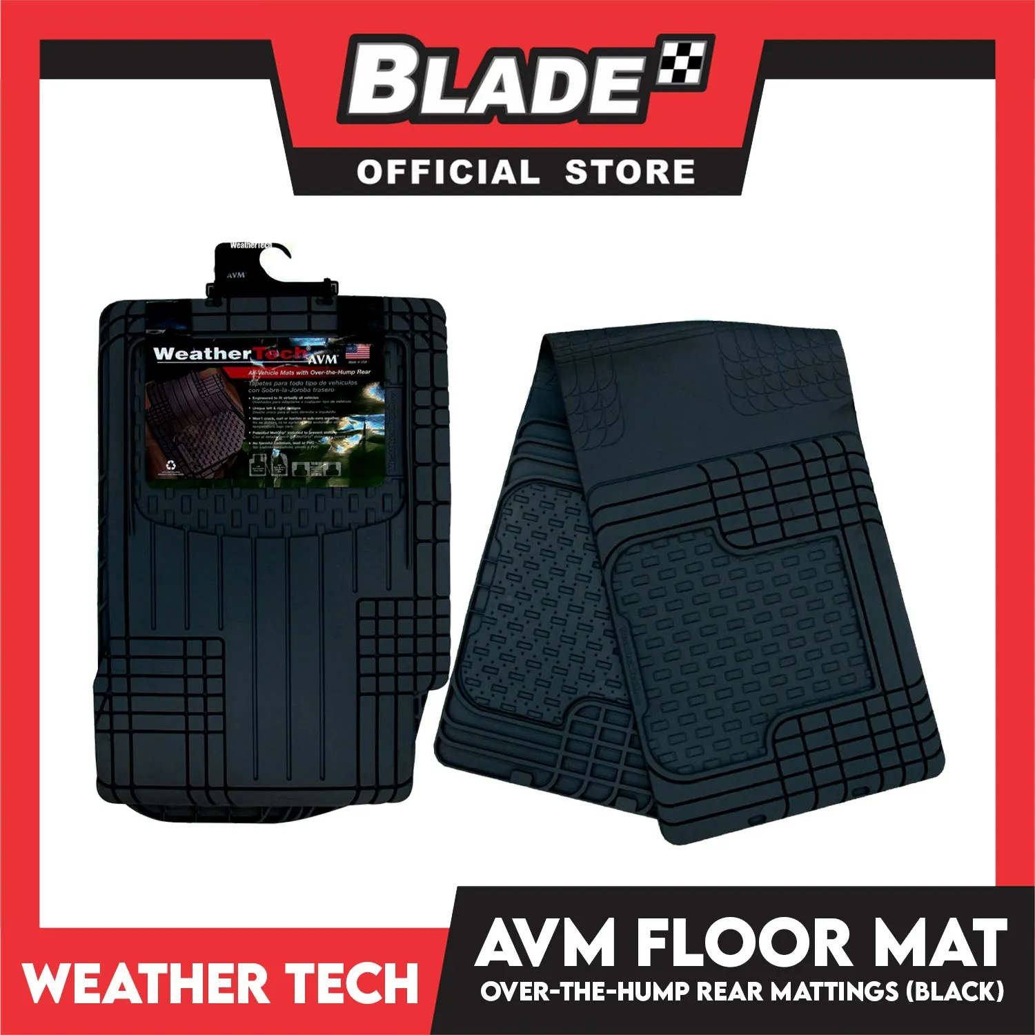 WeatherTech Universal Fit Over-The-Hump Rear Floor Liner WT11AVMOT(Black)