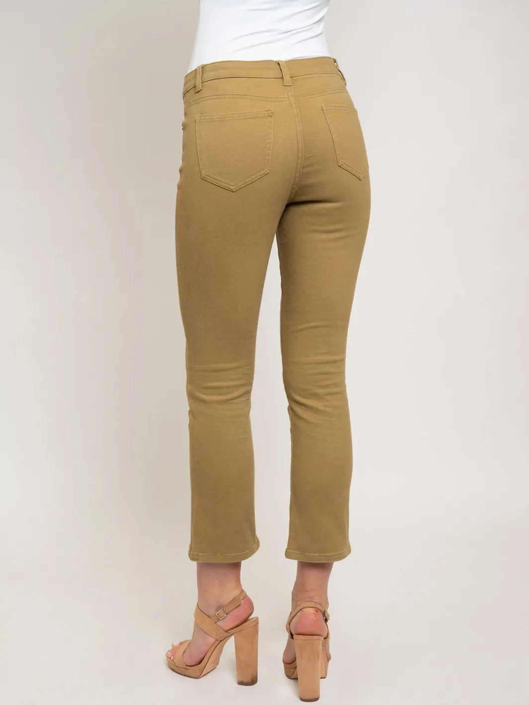 WOMEN'S BUTTON CLOSURE ANKLE PANTS