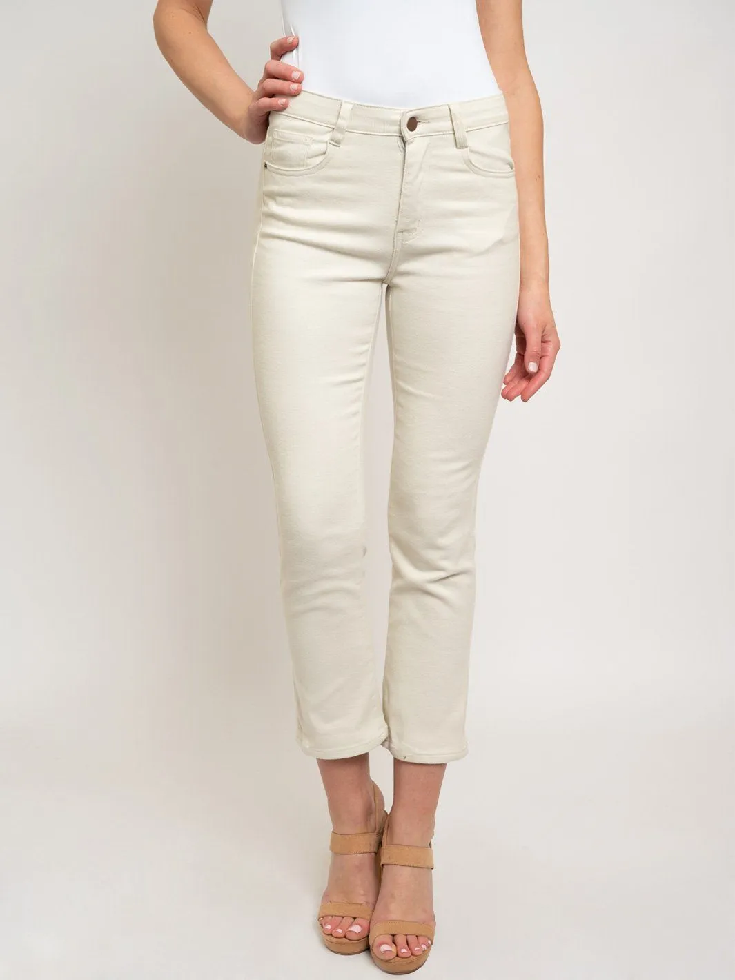 WOMEN'S BUTTON CLOSURE ANKLE PANTS