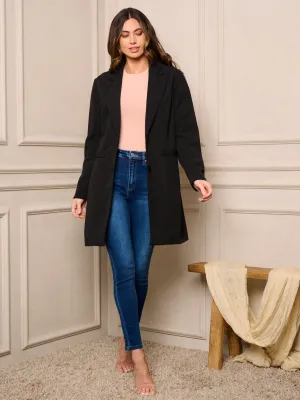 WOMENS LONG SLEEVE BUTTON CLOSURE COAT