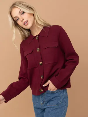 WOMEN'S LONG SLEEVE BUTTON UP SWEATER