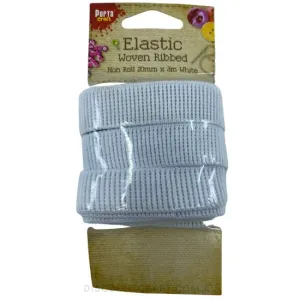 Woven Elastic Non-Roll 20mm x 3 meters - White
