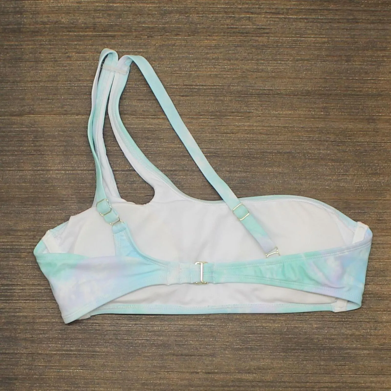 Xhilaration Tie Dye One Shoulder Bikini Top Blue Large (8-10)