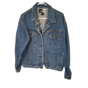 Y2K 90's VTG Jean Jacket Willi Wear Sport Denim Pockets Button Front Western M