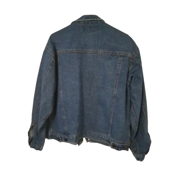 Y2K 90's VTG Jean Jacket Willi Wear Sport Denim Pockets Button Front Western M
