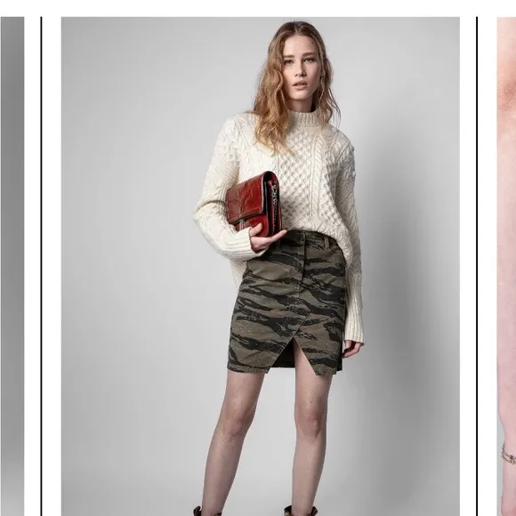 Zadig &amp; Voltaire Jeu Camou Skirt Size 34